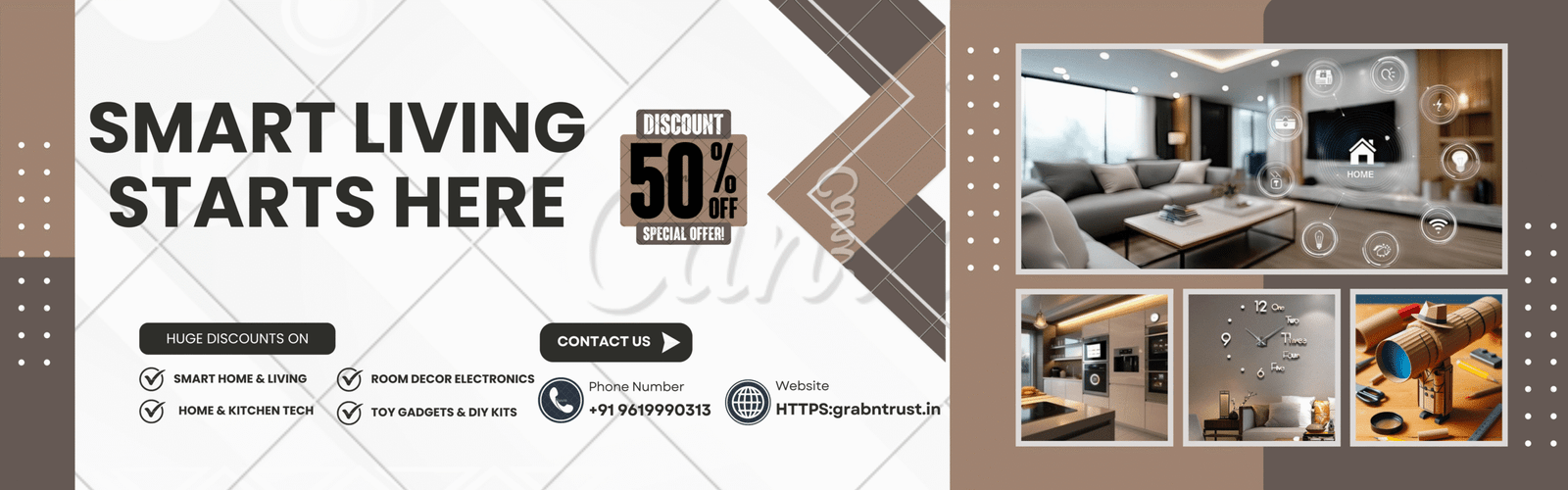 Grey Modern Furniture Promotion Banner